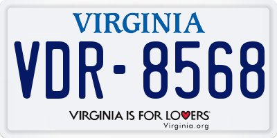 VA license plate VDR8568
