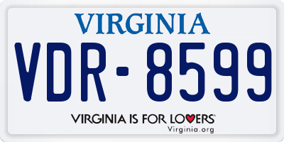 VA license plate VDR8599