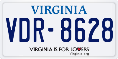 VA license plate VDR8628