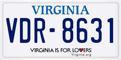 VA license plate VDR8631