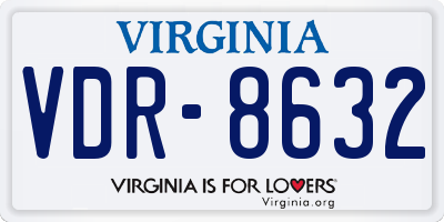 VA license plate VDR8632