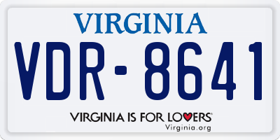 VA license plate VDR8641