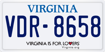 VA license plate VDR8658