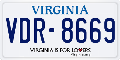 VA license plate VDR8669