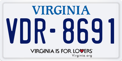 VA license plate VDR8691