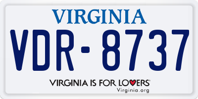 VA license plate VDR8737