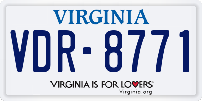 VA license plate VDR8771