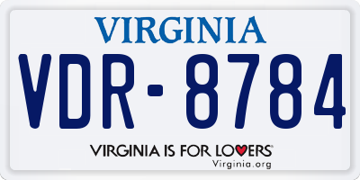VA license plate VDR8784