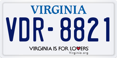 VA license plate VDR8821