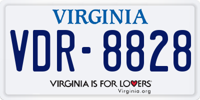 VA license plate VDR8828