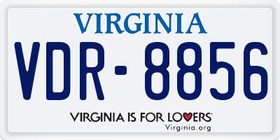 VA license plate VDR8856