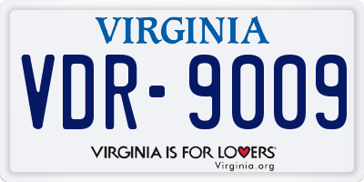 VA license plate VDR9009