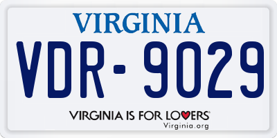 VA license plate VDR9029