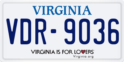 VA license plate VDR9036