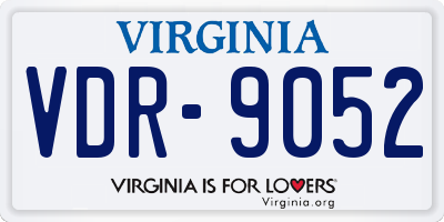 VA license plate VDR9052