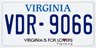 VA license plate VDR9066