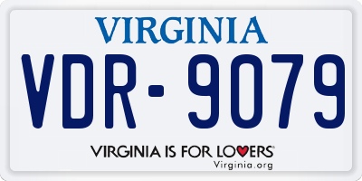 VA license plate VDR9079