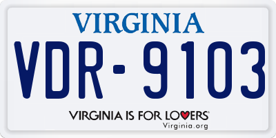 VA license plate VDR9103