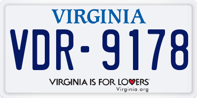 VA license plate VDR9178