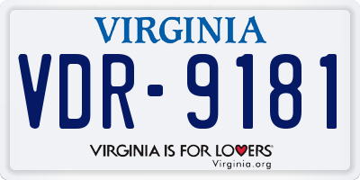 VA license plate VDR9181
