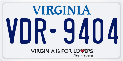 VA license plate VDR9404