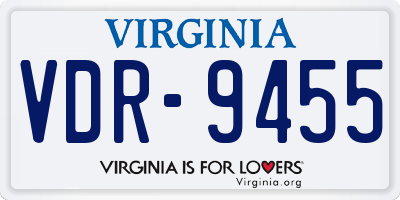 VA license plate VDR9455