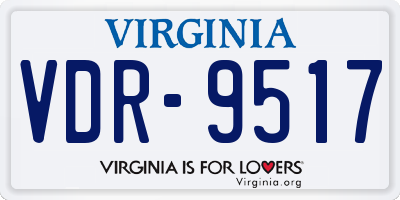 VA license plate VDR9517