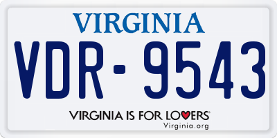VA license plate VDR9543