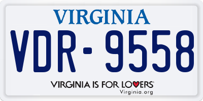 VA license plate VDR9558