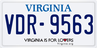 VA license plate VDR9563