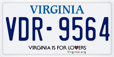 VA license plate VDR9564