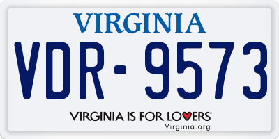 VA license plate VDR9573