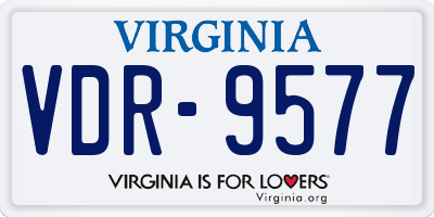 VA license plate VDR9577