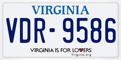 VA license plate VDR9586