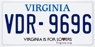 VA license plate VDR9696