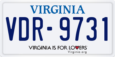 VA license plate VDR9731
