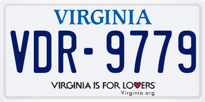 VA license plate VDR9779