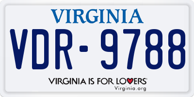 VA license plate VDR9788