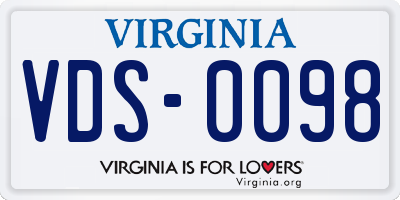 VA license plate VDS0098