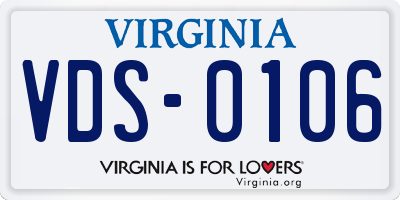 VA license plate VDS0106