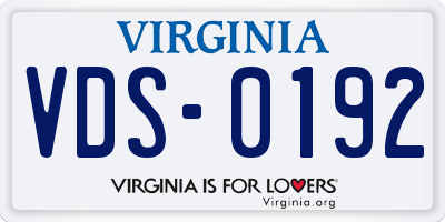 VA license plate VDS0192
