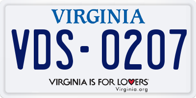 VA license plate VDS0207