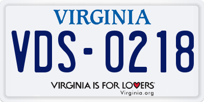 VA license plate VDS0218