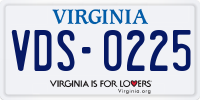 VA license plate VDS0225