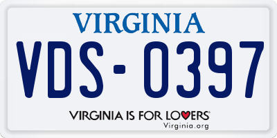 VA license plate VDS0397