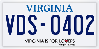 VA license plate VDS0402
