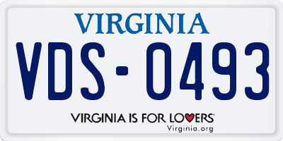VA license plate VDS0493