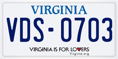 VA license plate VDS0703