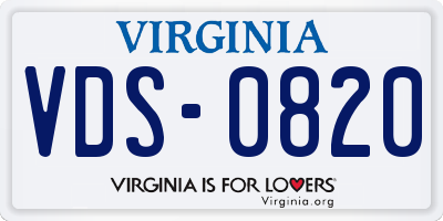 VA license plate VDS0820