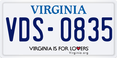 VA license plate VDS0835